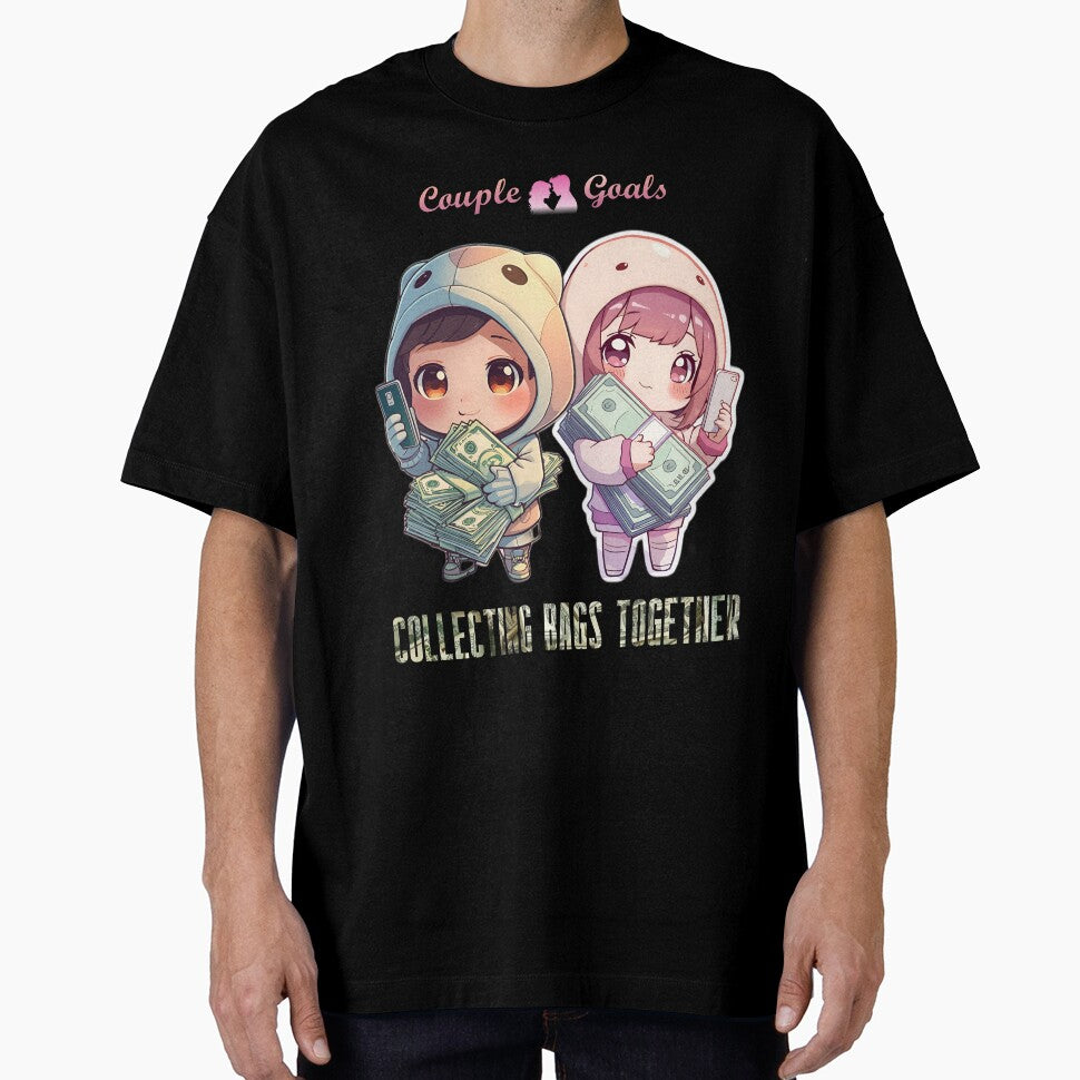 Cute Couple Money Stacks Chibi Art by Rehma Wear