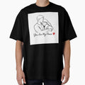 You Are My Peace Romantic Couple Hug Line Art T-Shirt | Minimalist Love Quote Design by Lovestickerco