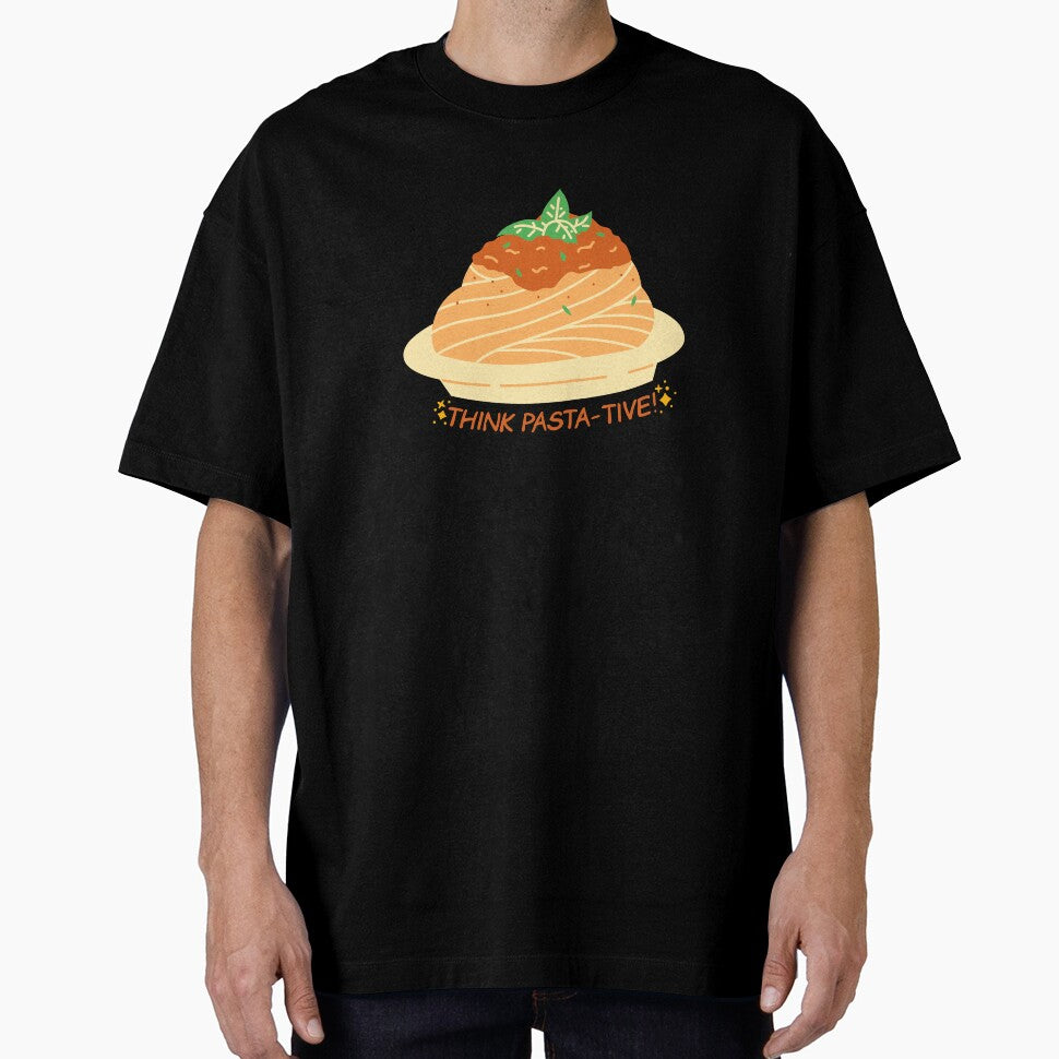 Funny Food Pun - Think Pasta-Tive by greenoriginals