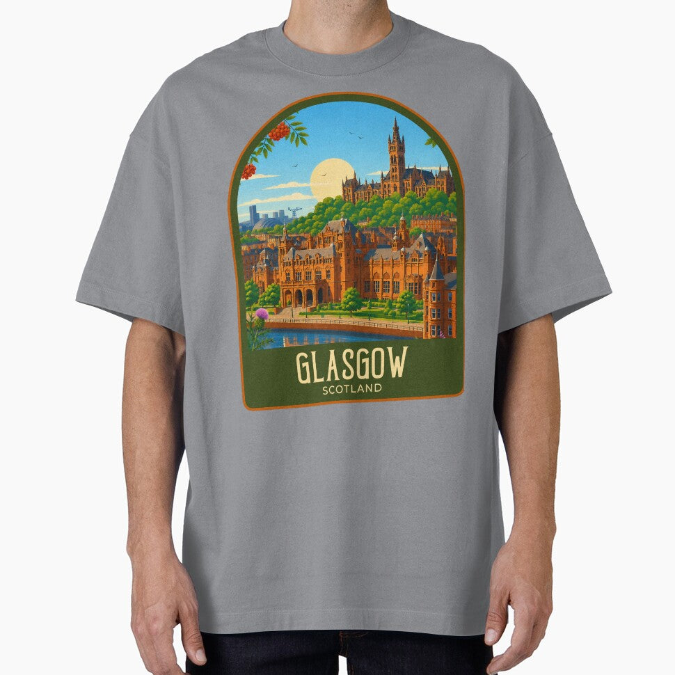 Glasgow Vintage Travel Illustration by HomeLivingCo