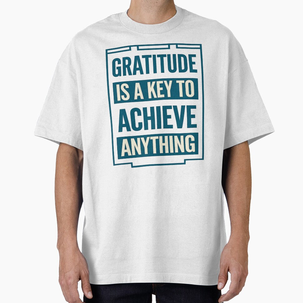 Gratitude Is a Key to Achieve Anything Motivational Quote | Positive Mindset Typography Design by Akseries