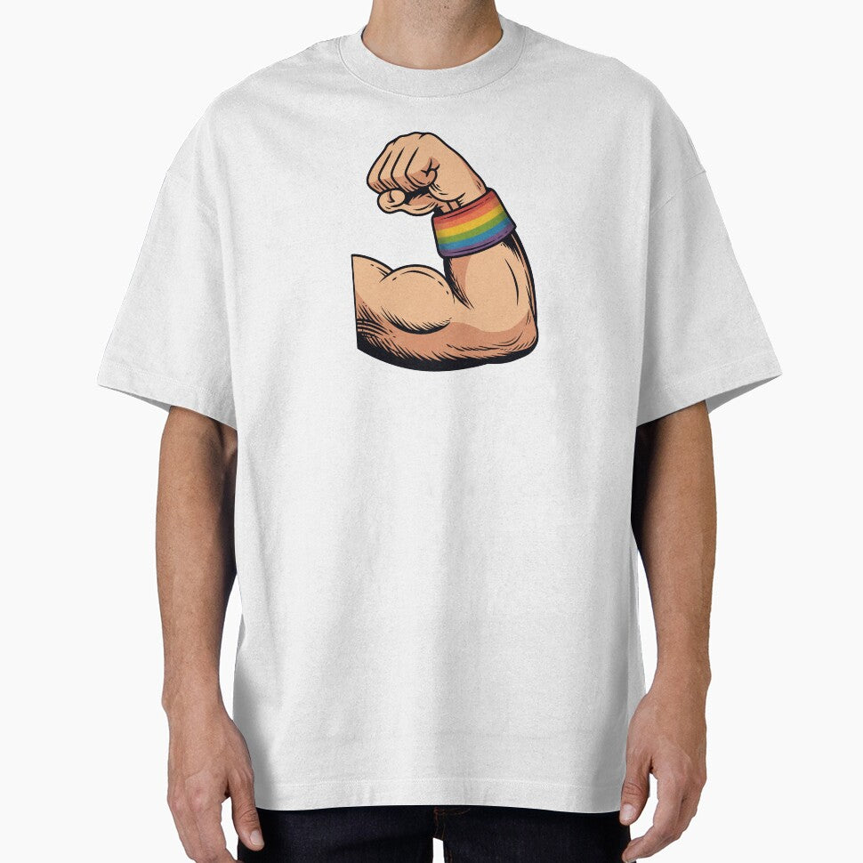 Flexing Muscle Rainbow Wristband Pride Power by Anne97s