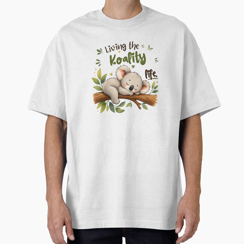 Living the Koality Life | Cute Sleeping Koala Cartoon Sticker | Kawaii Australian Animal Gift by CRAZZYDOODLES
