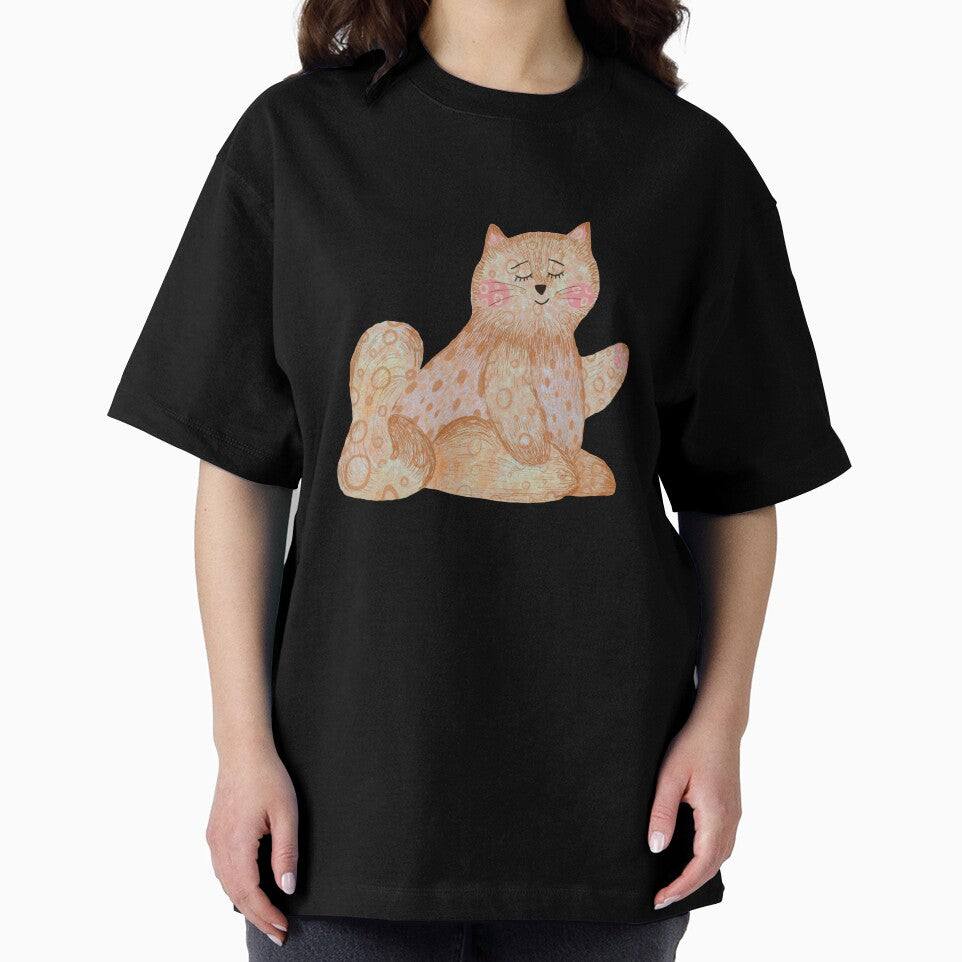 Cat textured pink pastel a watercolor sketch black by Yana Mustafina | Boho Soulful Designs