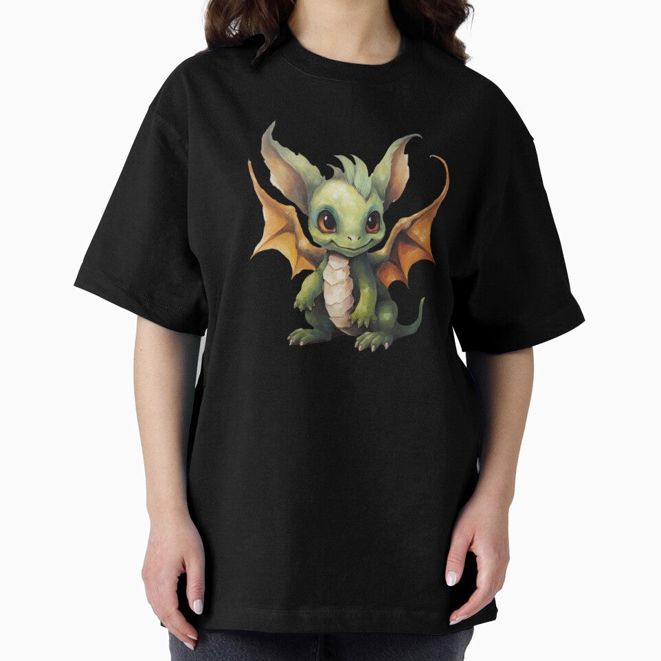 Cute Artwork of an Adorable Green Baby Dragon by CuteopiaGallery