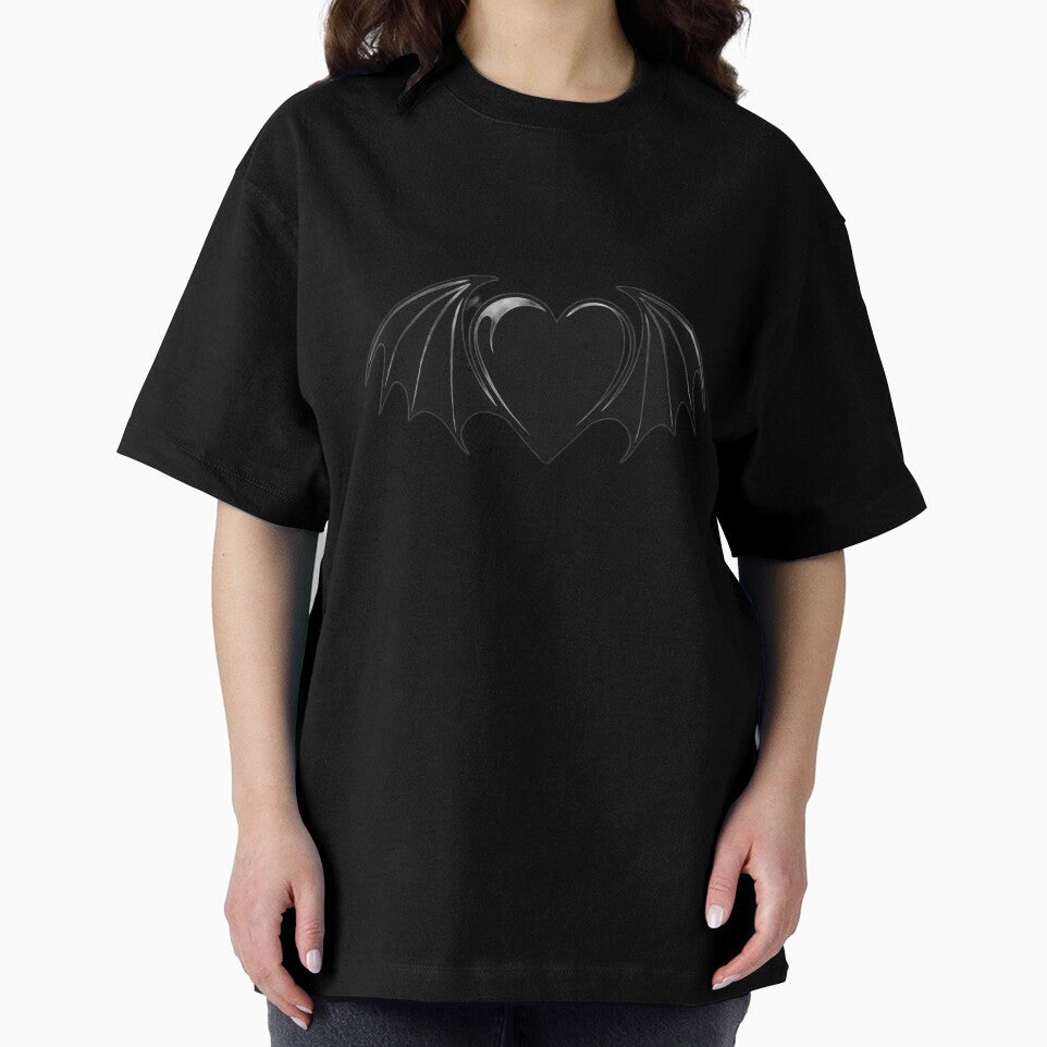 Valentines Day black heart with bat wings,Valentine heart,valentine art,valentine design by Expressions-Sel