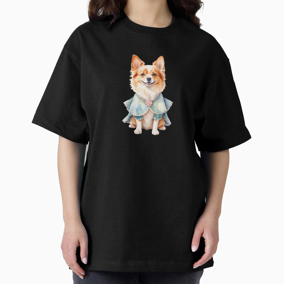Whimsical Watercolor Dog in Retro Outfit by Victoria Riabov