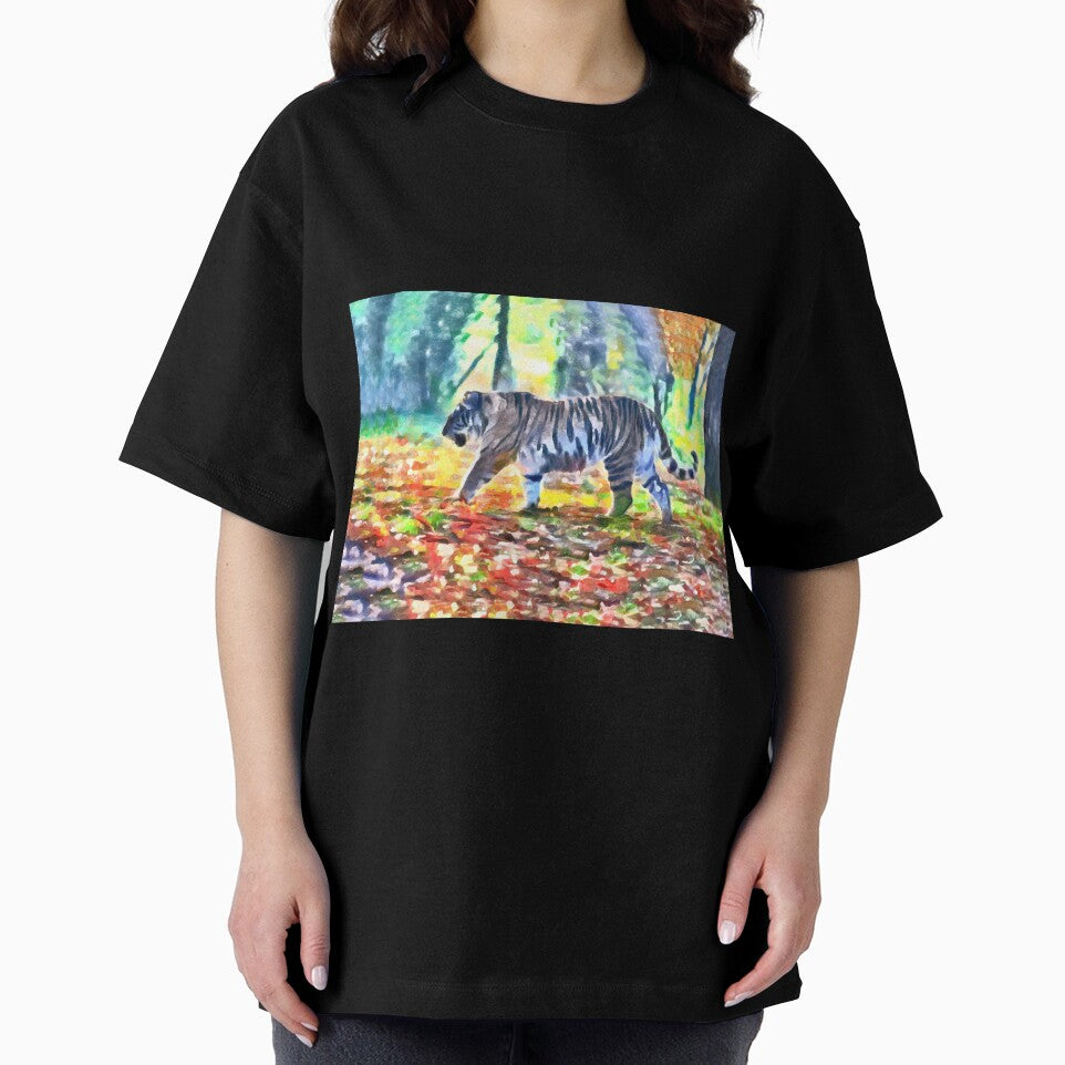 Tiger Walking In The Woods Digital Painting by NeavesPhoto