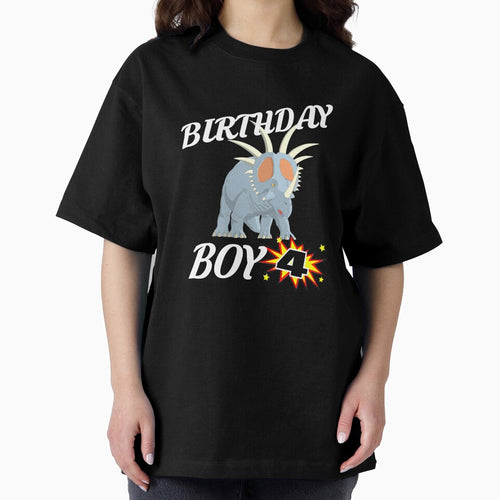 4 Years Old Birthday Design Dinosuar Shirt by drwigglebutts