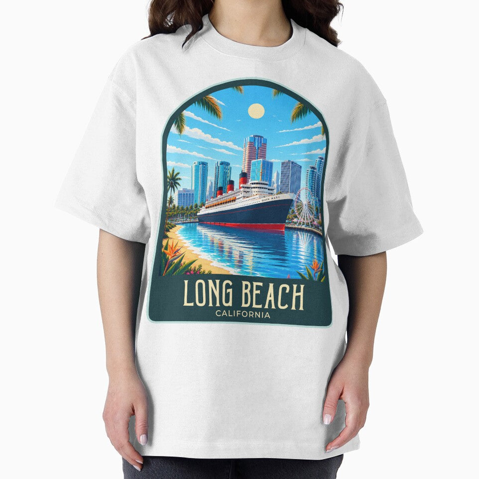 Long Beach Vintage Travel Illustration by HomeLivingCo