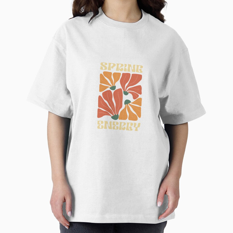 Orange and Green Retro Spring Energy T Shirt by SVSocialH