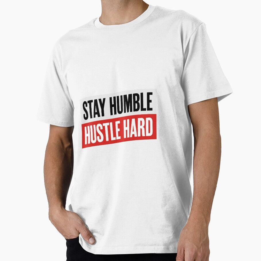 Stay Humble Hustle Hard Motivational Quote Typography sign Vector Illustration Modern Bold Text Graphic Design Element by AtonuHaque