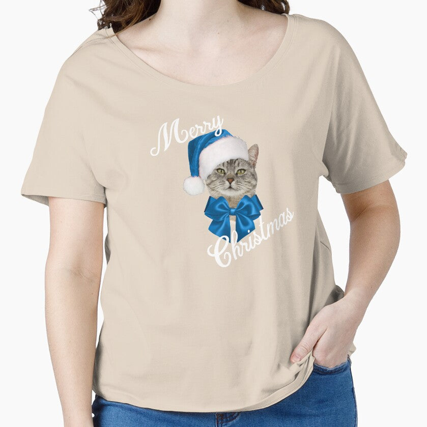 Holiday Cat Santa Blue by wilsonellis